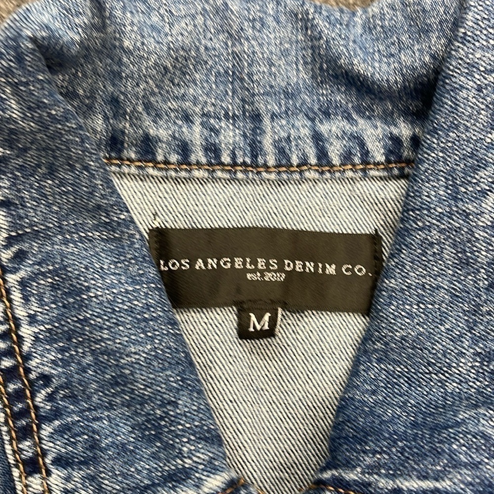 Los Angeles Denim Co Cut Off Sleeves Denim Jacket Vest Size Medium - Picture 2 of 7